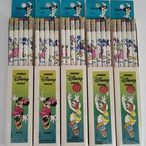 Vintage Disney Character Pencils 5 Packs of 5 Mickey Minnie Daisy Donald SEALED